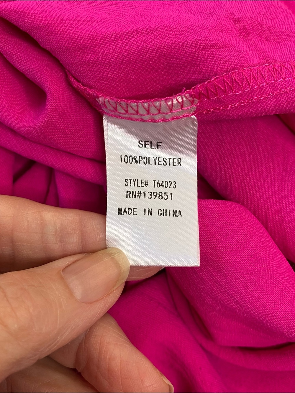 ODDY Charming Oversized Dolman Sleeve Women's Blouse Top Fuschia Large - Picture 7 of 7
